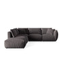 Chris 6-Sitzer Ecksofa offen, Links, in Leinenoptik aus Samt (CasGraph) in Dunkelgrau, 295x290 cm – Bild 1