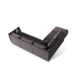 Chris 6-Sitzer Ecksofa offen, Links, in Leinenoptik aus Samt (CasGraph) in Dunkelgrau, 295x290 cm – Bild 5