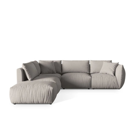 Chris 6-Sitzer Ecksofa offen, Links, in Leinenoptik aus Strukturierter Stoff (LIN04) in Natural, 295x290 cm – Bild 1