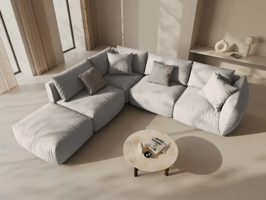 Chris 6-Sitzer Ecksofa offen, Links, in Leinenoptik aus Strukturierter Stoff (LIN04) in Natural, 295x290 cm – Bild 2