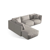Chris 6-Sitzer Ecksofa offen, Links, in Leinenoptik aus Strukturierter Stoff (LIN04) in Natural, 295x290 cm – Bild 5