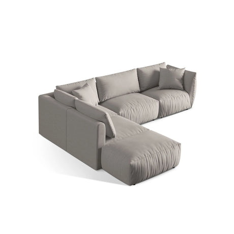 Chris 6-Sitzer Ecksofa offen, Links, in Leinenoptik aus Strukturierter Stoff (LIN04) in Natural, 295x290 cm – Bild 5