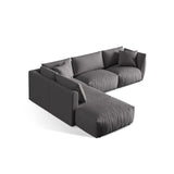 Chris 6-Sitzer Ecksofa offen, Links, in Leinenoptik aus Strukturierter Stoff (LIN32) in Sand, 295x290 cm – Bild 5