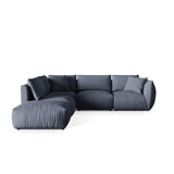 Chris 6-Sitzer Ecksofa offen, Links, in Leinenoptik aus Strukturierter Stoff (LIN74) in Light Green, 295x290 cm – Bild 1