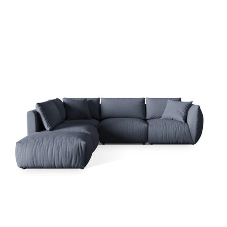 Chris 6-Sitzer Ecksofa offen, Links, in Leinenoptik aus Strukturierter Stoff (LIN74) in Light Green, 295x290 cm – Bild 1