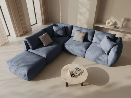 Chris 6-Sitzer Ecksofa offen, Links, in Leinenoptik aus Strukturierter Stoff (LIN74) in Light Green, 295x290 cm – Bild 2