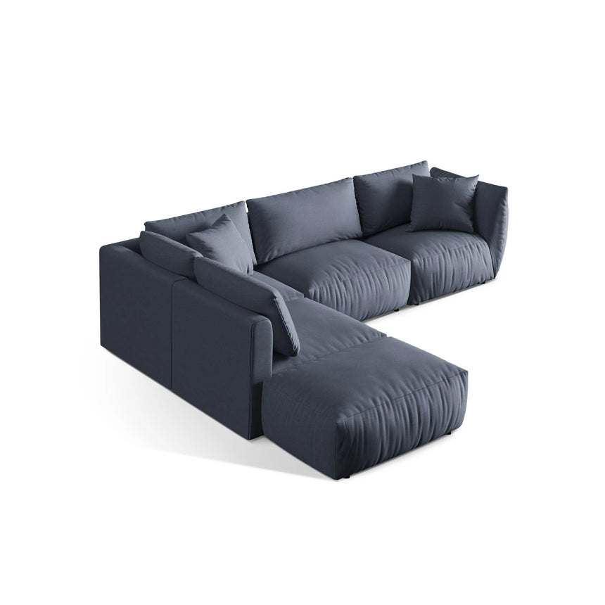 Chris 6-Sitzer Ecksofa offen, Links, in Leinenoptik aus Strukturierter Stoff (LIN74) in Light Green, 295x290 cm – Bild 5
