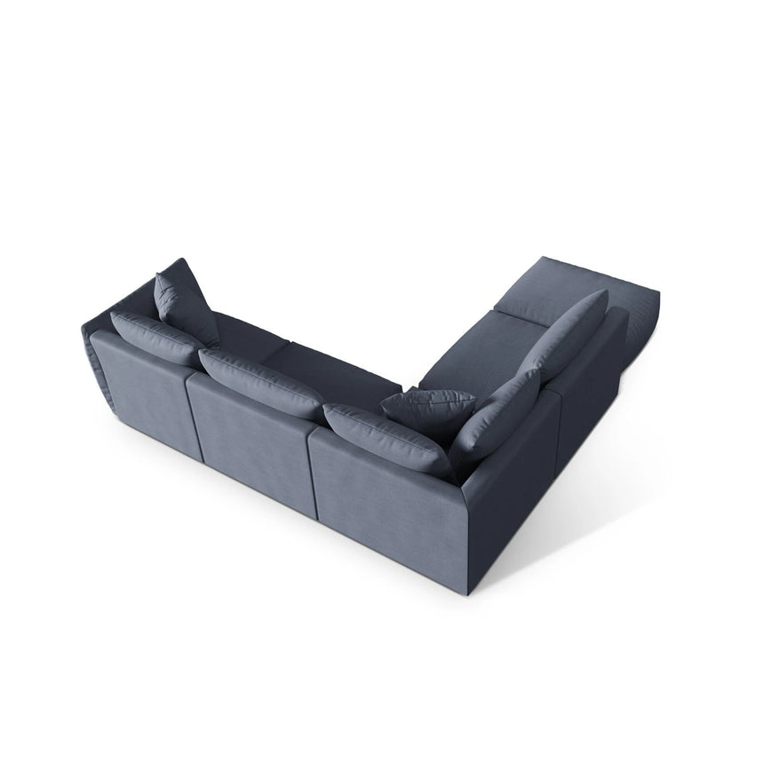 Chris 6-Sitzer Ecksofa offen, Links, in Leinenoptik aus Strukturierter Stoff (LIN74) in Light Green, 295x290 cm – Bild 6