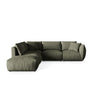 Chris 6-Sitzer Ecksofa offen, Links, in Leinenoptik aus Strukturierter Stoff (LIN81) in Muted Blue, 295x290 cm – Bild 1
