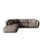 Chris 6-Sitzer Ecksofa offen, Links, in Leinenoptik aus Strukturierter Stoff (LINS07) in Concrete, 295x290 cm – Bild 1