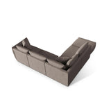 Chris 6-Sitzer Ecksofa offen, Links, in Leinenoptik aus Strukturierter Stoff (LINS07) in Concrete, 295x290 cm – Bild 6
