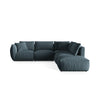 Chris 6-Sitzer Ecksofa offen, Rechts, in Leinenoptik aus Samt (CasDaBl) in Pastel Blue, 295x290 cm – Bild 1