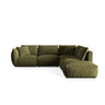 Chris 6-Sitzer Ecksofa offen, Rechts, in Leinenoptik aus Samt (CasFor) in Light Green, 295x290 cm – Bild 1