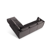 Chris 6-Sitzer Ecksofa offen, Rechts, in Leinenoptik aus Samt (CasGraph) in Dunkelgrau, 295x290 cm – Bild 6