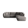 Chris 6-Sitzer Ecksofa offen, Rechts, in Leinenoptik aus Samt (CasSto) in Grau, 295x290 cm – Bild 1