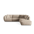 Chris 6-Sitzer Ecksofa offen, Rechts, in Leinenoptik aus Samt oder Strukturstoff, 295x290 cm – Bild 1
