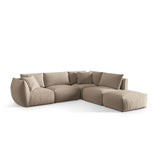Chris 6-Sitzer Ecksofa offen, Rechts, in Leinenoptik aus Samt oder Strukturstoff, 295x290 cm – Bild 4