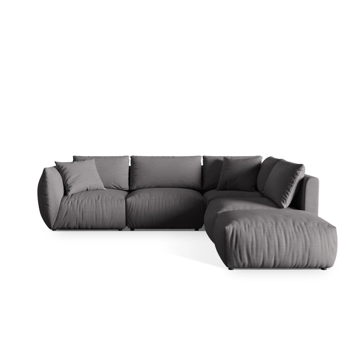 Chris 6-Sitzer Ecksofa offen, Rechts, in Leinenoptik aus Strukturierter Stoff (LIN32) in Sand, 295x290 cm – Bild 1