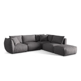 Chris 6-Sitzer Ecksofa offen, Rechts, in Leinenoptik aus Strukturierter Stoff (LIN32) in Sand, 295x290 cm – Bild 4