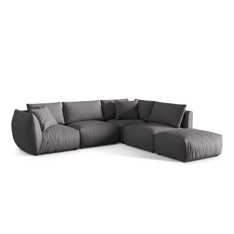Chris 6-Sitzer Ecksofa offen, Rechts, in Leinenoptik aus Strukturierter Stoff (LIN32) in Sand, 295x290 cm – Bild 4