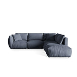 Chris 6-Sitzer Ecksofa offen, Rechts, in Leinenoptik aus Strukturierter Stoff (LIN74) in Light Green, 295x290 cm – Bild 1