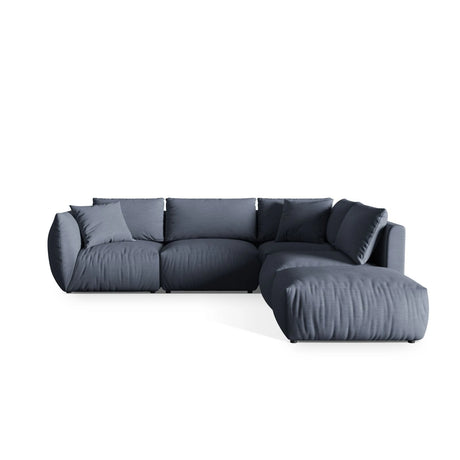 Chris 6-Sitzer Ecksofa offen, Rechts, in Leinenoptik aus Strukturierter Stoff (LIN74) in Light Green, 295x290 cm – Bild 1
