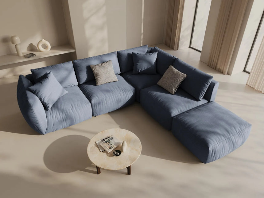Chris 6-Sitzer Ecksofa offen, Rechts, in Leinenoptik aus Strukturierter Stoff (LIN74) in Light Green, 295x290 cm – Bild 2