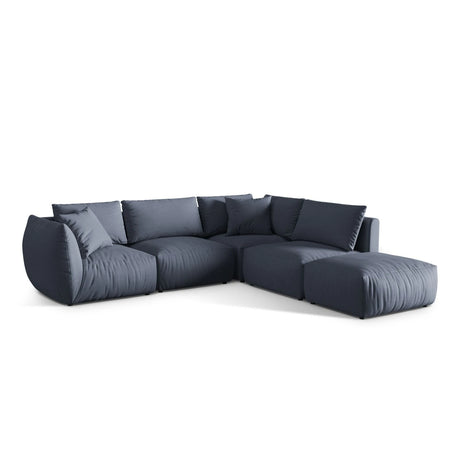 Chris 6-Sitzer Ecksofa offen, Rechts, in Leinenoptik aus Strukturierter Stoff (LIN74) in Light Green, 295x290 cm – Bild 4