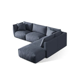 Chris 6-Sitzer Ecksofa offen, Rechts, in Leinenoptik aus Strukturierter Stoff (LIN74) in Light Green, 295x290 cm – Bild 5