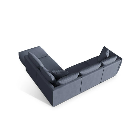 Chris 6-Sitzer Ecksofa offen, Rechts, in Leinenoptik aus Strukturierter Stoff (LIN74) in Light Green, 295x290 cm – Bild 6