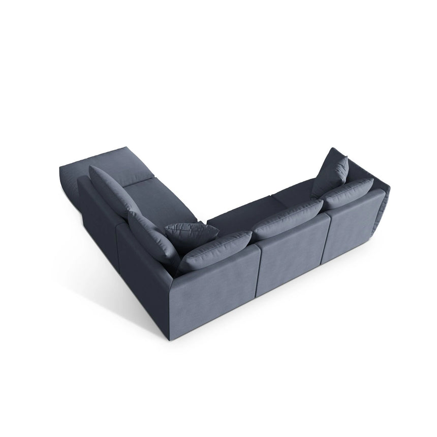Chris 6-Sitzer Ecksofa offen, Rechts, in Leinenoptik aus Strukturierter Stoff (LIN74) in Light Green, 295x290 cm – Bild 6