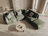 Chris 6-Sitzer Ecksofa offen, Rechts, in Leinenoptik aus Strukturierter Stoff (LIN81) in Muted Blue, 295x290 cm – Bild 2