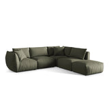 Chris 6-Sitzer Ecksofa offen, Rechts, in Leinenoptik aus Strukturierter Stoff (LIN81) in Muted Blue, 295x290 cm – Bild 4
