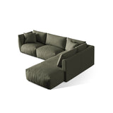 Chris 6-Sitzer Ecksofa offen, Rechts, in Leinenoptik aus Strukturierter Stoff (LIN81) in Muted Blue, 295x290 cm – Bild 5