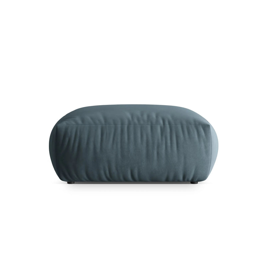 Chris Pouf in Leinenoptik aus Samt (CasDaBl) in Pastel Blue, 100x100 cm – Bild 1