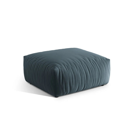 Chris Pouf in Leinenoptik aus Samt (CasDaBl) in Pastel Blue, 100x100 cm – Bild 3