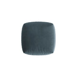 Chris Pouf in Leinenoptik aus Samt (CasDaBl) in Pastel Blue, 100x100 cm – Bild 4