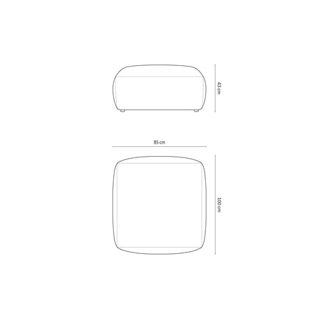 Chris Pouf in Leinenoptik aus Samt (CasDaBl) in Pastel Blue, 85x100 cm – Bild 2