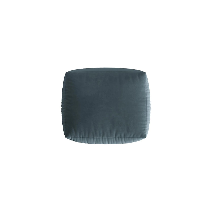 Chris Pouf in Leinenoptik aus Samt (CasDaBl) in Pastel Blue, 85x100 cm – Bild 4