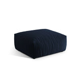 Chris Pouf in Leinenoptik aus Samt (CasDeBl) in Königsblau, 100x100 cm – Bild 3