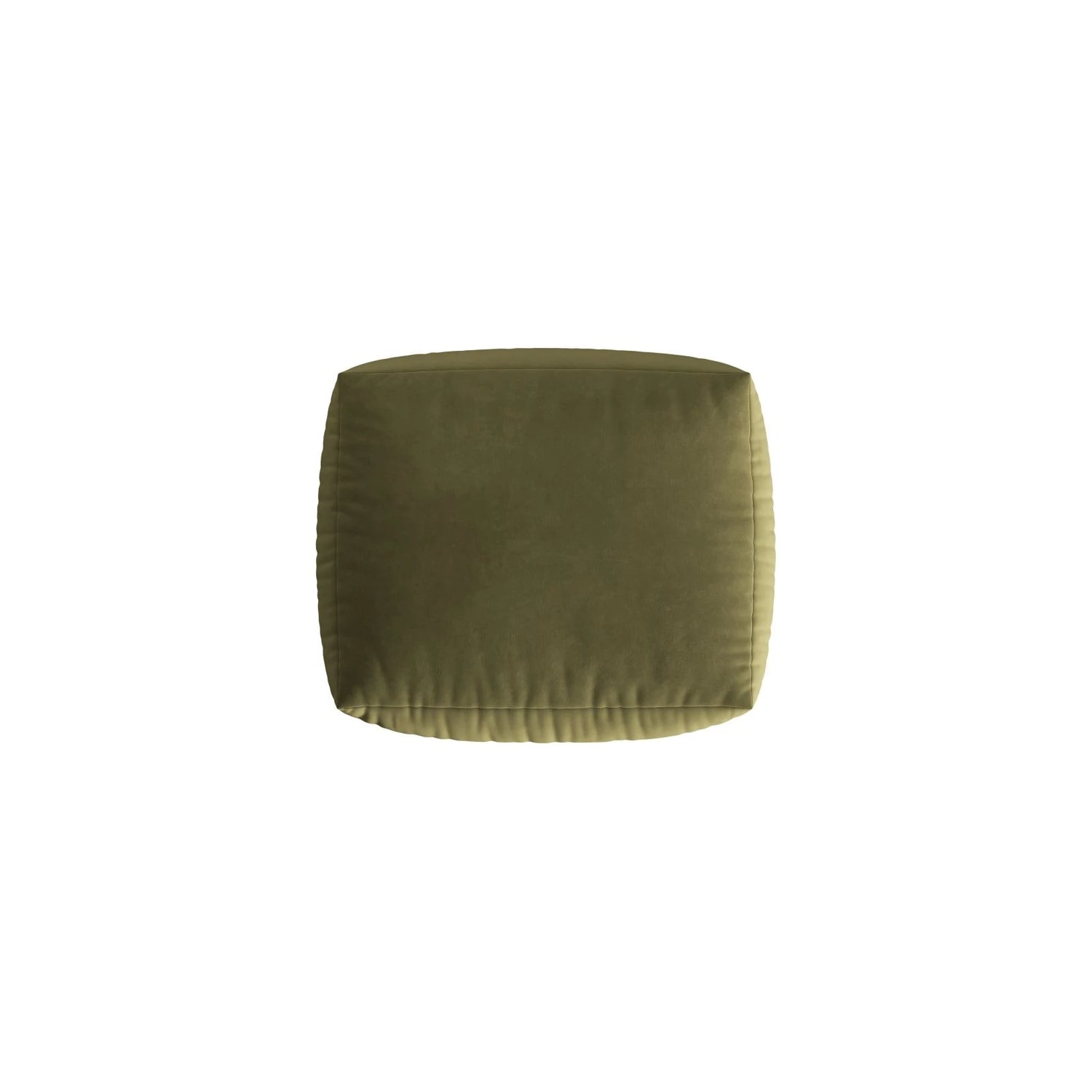Chris Pouf in Leinenoptik aus Samt (CasFor) in Light Green, 85x100 cm – Bild 4