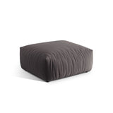 Chris Pouf in Leinenoptik aus Samt (CasGraph) in Dunkelgrau, 100x100 cm – Bild 3