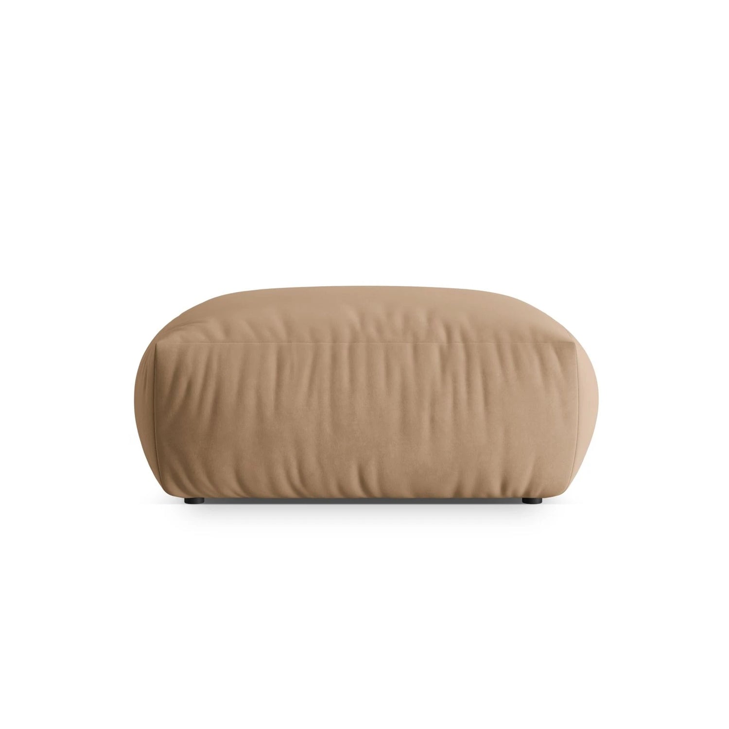 Chris Pouf in Leinenoptik aus Samt (CasLio) in Sand, 100x100 cm – Bild 1