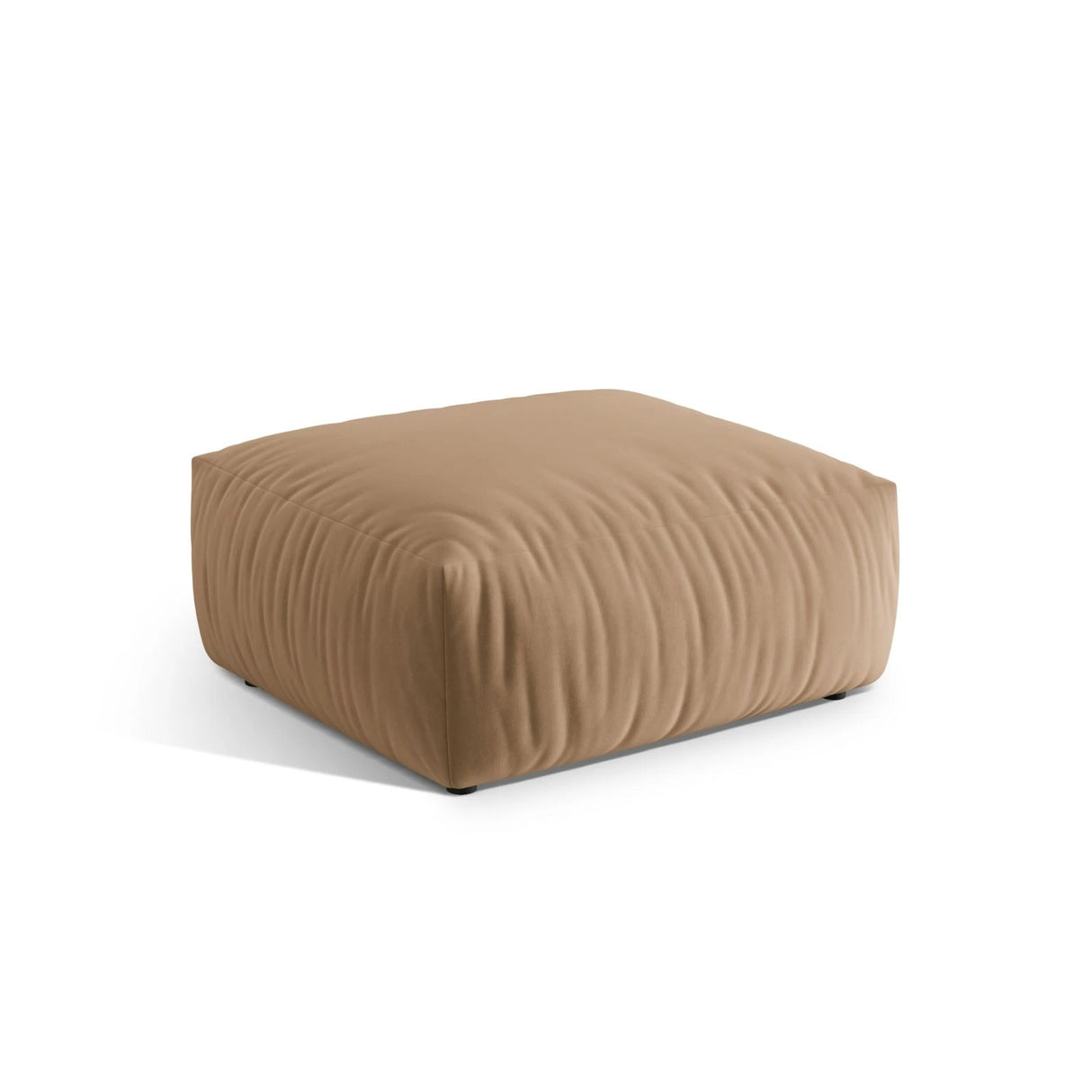 Chris Pouf in Leinenoptik aus Samt (CasLio) in Sand, 100x100 cm – Bild 3