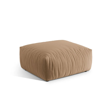 Chris Pouf in Leinenoptik aus Samt (CasLio) in Sand, 100x100 cm – Bild 3