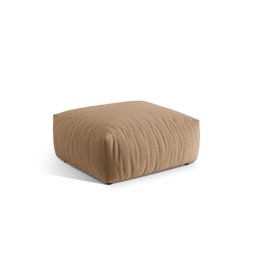 Chris Pouf in Leinenoptik aus Samt (CasLio) in Sand, 85x100 cm – Bild 3
