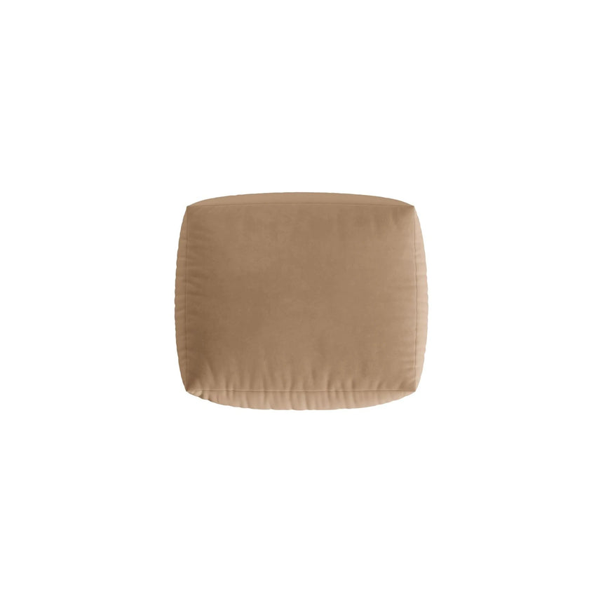 Chris Pouf in Leinenoptik aus Samt (CasLio) in Sand, 85x100 cm – Bild 4