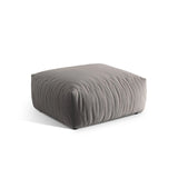 Chris Pouf in Leinenoptik aus Samt (CasSto) in Grau, 100x100 cm – Bild 3