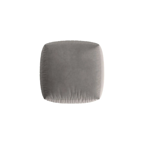 Chris Pouf in Leinenoptik aus Samt (CasSto) in Grau, 100x100 cm – Bild 4