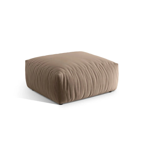 Chris Pouf in Leinenoptik aus Samt (CasTau) in Light Brown, 100x100 cm – Bild 3